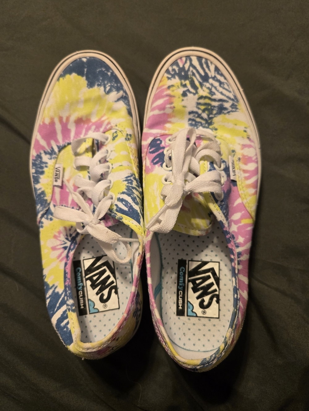 Vans Tie-Dye Canvas Lace-Up Sneakers in Pink, Yellow & Blue